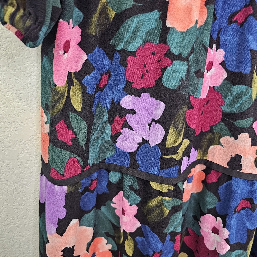 Clover And Sloane Floral Tiered Ruffle Maxi Dress 18W - Picture 4 of 10